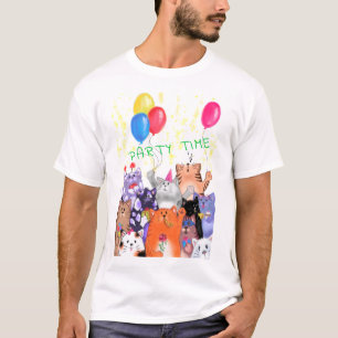 Happy Cat Party Funny T-Shirt