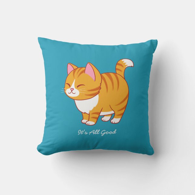 Happy Cat Personalisiert Kissen (Vorderseite)