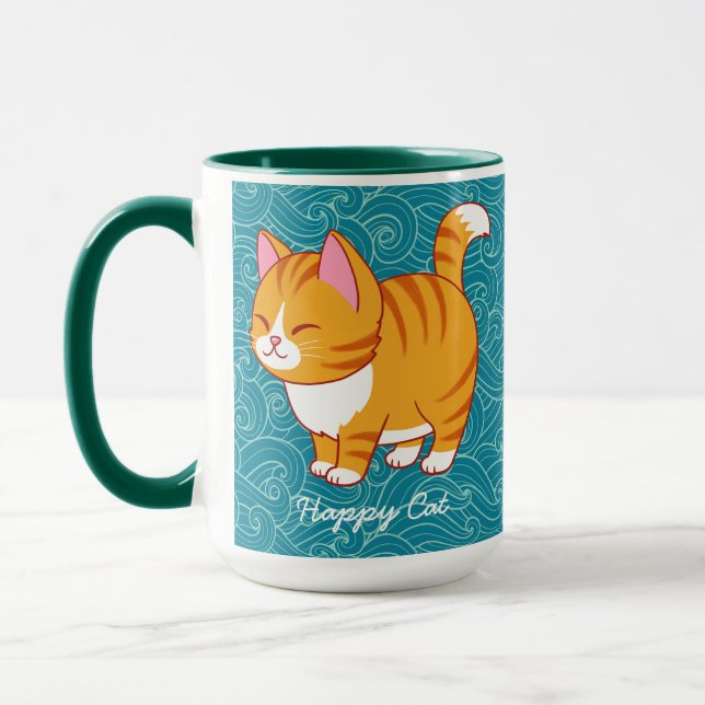 Happy Cat Personalisiert Tasse (Links)