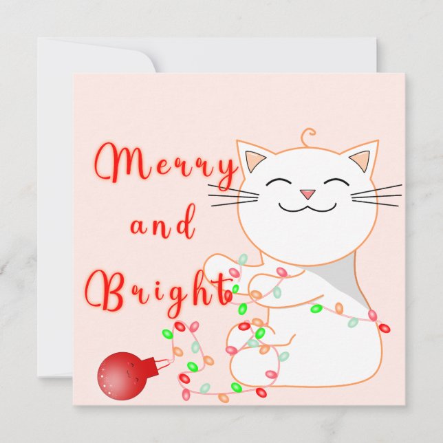 Happy Cat Playing with LED Light | Niedliche Flach (Vorderseite)