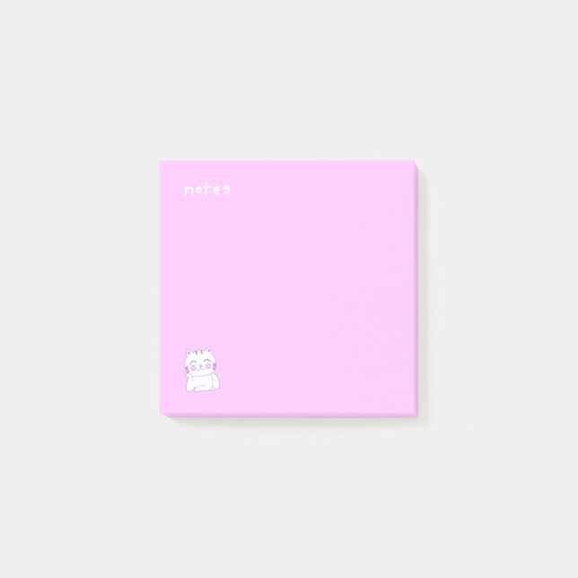 Happy Cat Post-It® Notes, 3 po x 3 po (Devant)