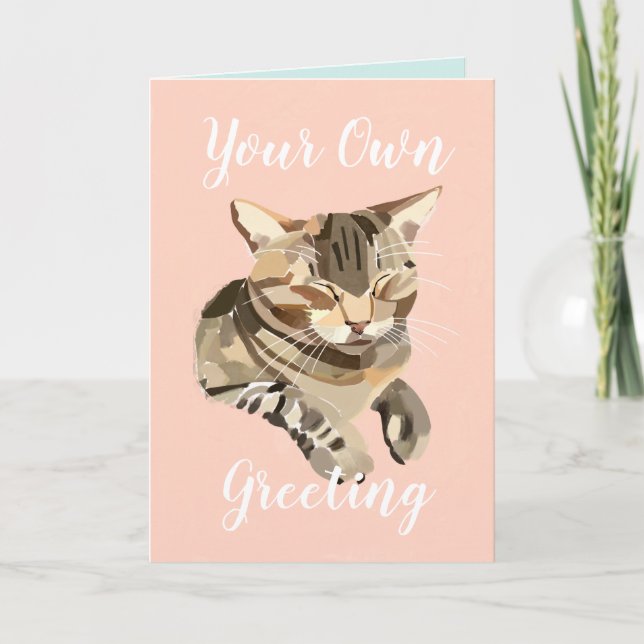 Happy Cat Purring Personalisiert Karte (Vorderseite)