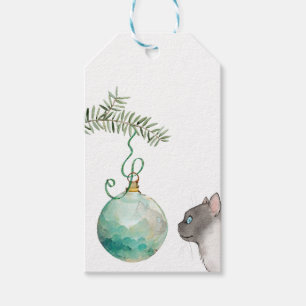 Happy Cat Reflection in a Ornament Weihnachten Geschenkanhänger