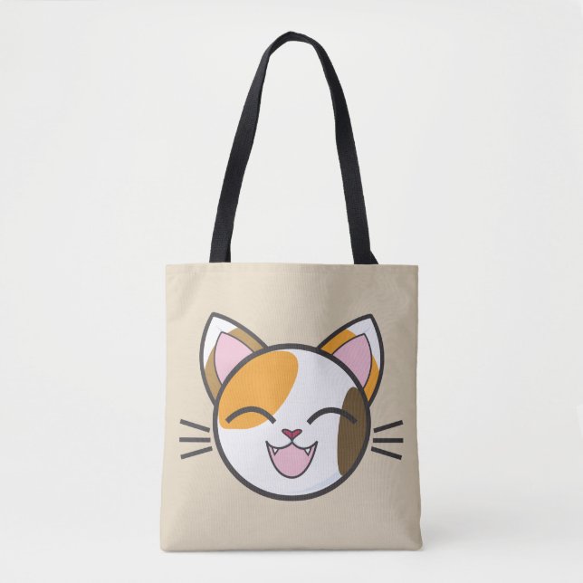Happy Cat Tote Tasche (Vorderseite)