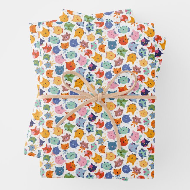 Happy Cats Packpapier Geschenkpapier Set (Beispiel)