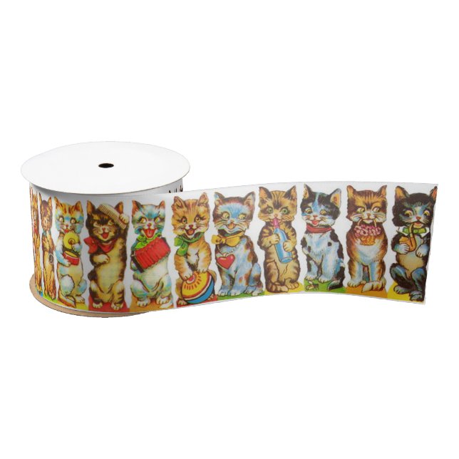 Happy Cats Print Satinband (Spule)