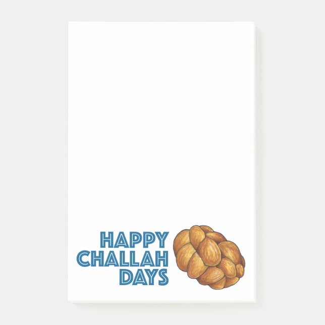 Happy Challah Days Hanukkah Chanukah Brot Loaf Post-it Klebezettel (Vorderseite)