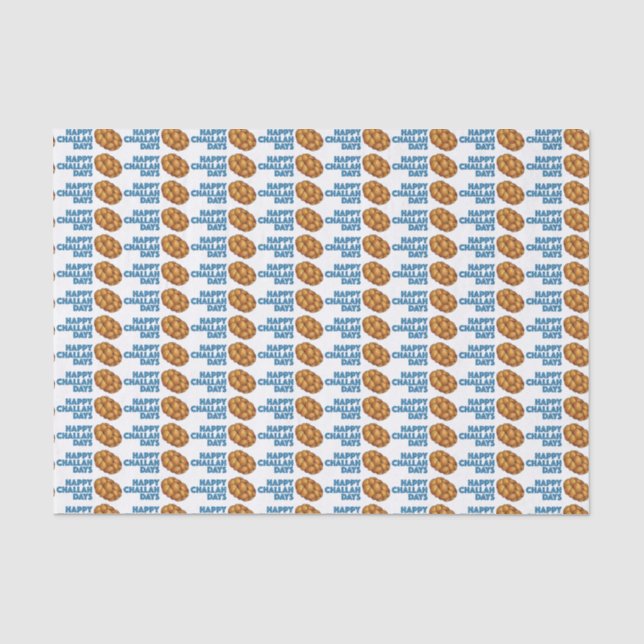 Happy Challah Days Hanukkah Chanukah Holiday Brot Seidenpapier (Vorderseite)
