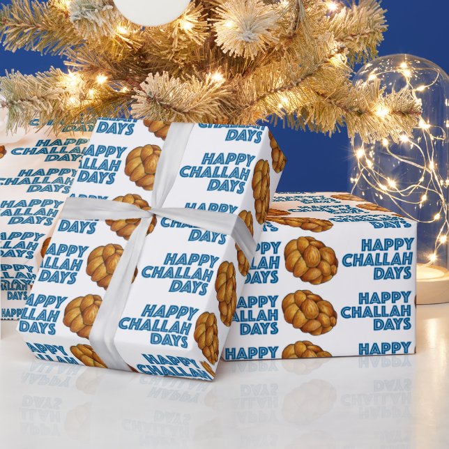 Happy Challah Days Hanukkah Chanukah Holiday Geschenkpapier (Feiertage)