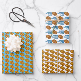 Happy Challah Days Holidays Hanukkah Chanukah Geschenkpapier Set