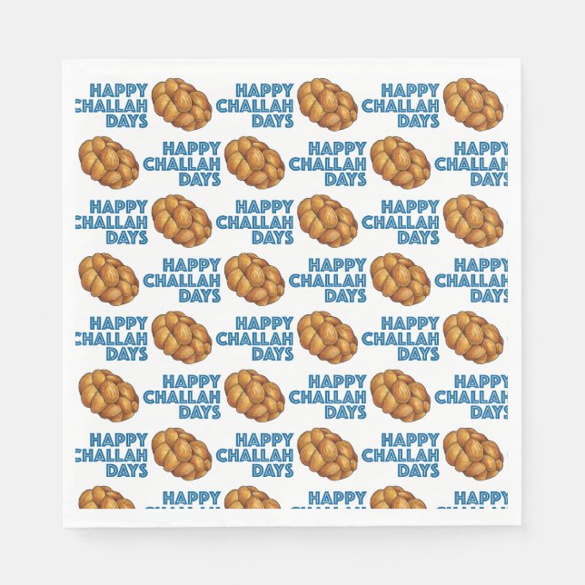 Happy Challah Days Jewish Holidays Broad Loaf Serviette (Vorderseite)