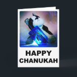 Happy Chanukah Card Feiertagskarte<br><div class="desc">Feiern Sie das Festival der Lichter mit diesem Welpen und seiner kleinen dreidimensionalen Karte!</div>