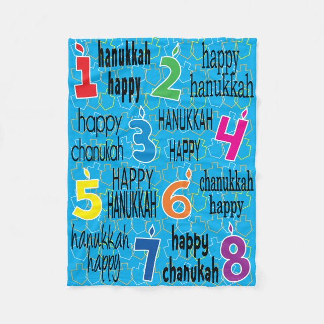 Happy Chanukah Fleece Blanket (Vorderseite)