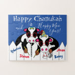 Happy Chanukah Happy Moo Year<br><div class="desc">"Happy Chanukah and a Happy Moo Year" macht ein großes Hanukka/Chanukah Geschenk, das Jahr für Jahr herausgebracht werden kann! Personalisieren Sie diese, indem Sie Text löschen und mit Ihrer eigenen Nachricht ersetzen. Wählen Sie Ihre Lieblingsfarbe, Stil und Schriftart aus. Design und Text können in beliebiger Größe angepasst werden. Größe: 11"...</div>