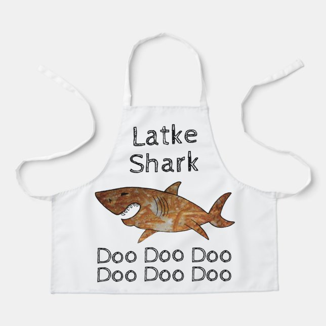 Happy Chanukah Latke Shark Schürze (Vorderseite)