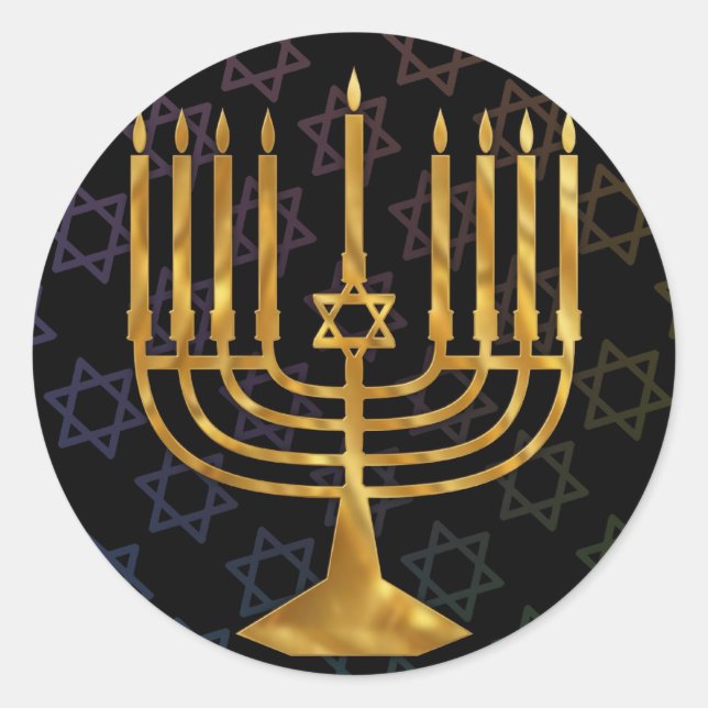 Happy chanukah runder aufkleber (Vorderseite)