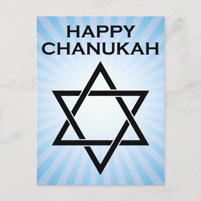 Happy chanukah : Stern des blauen Lichts platzen Postkarte (Vorderseite)