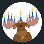 Happy Chanukah Sticker<br><div class="desc">Aufkleber für Geschenke,  Siegel oder Dekorationen - passen Sie Ihren Namen,  das Jahr oder Ihre Auswahl an Gruß an.</div>