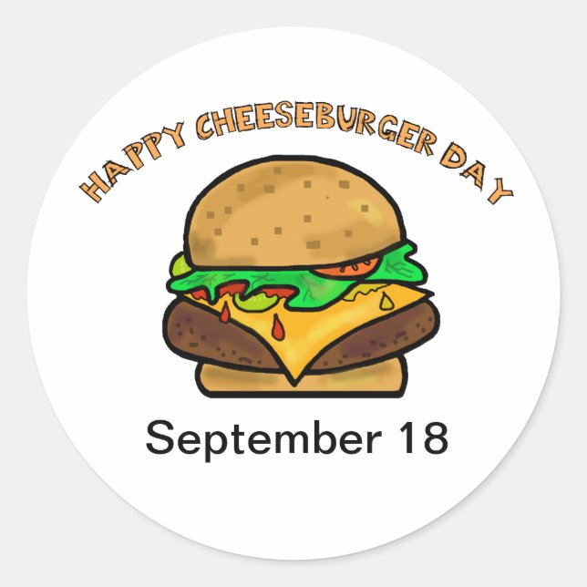 Happy Cheeseburger Day Stickers (Vorderseite)