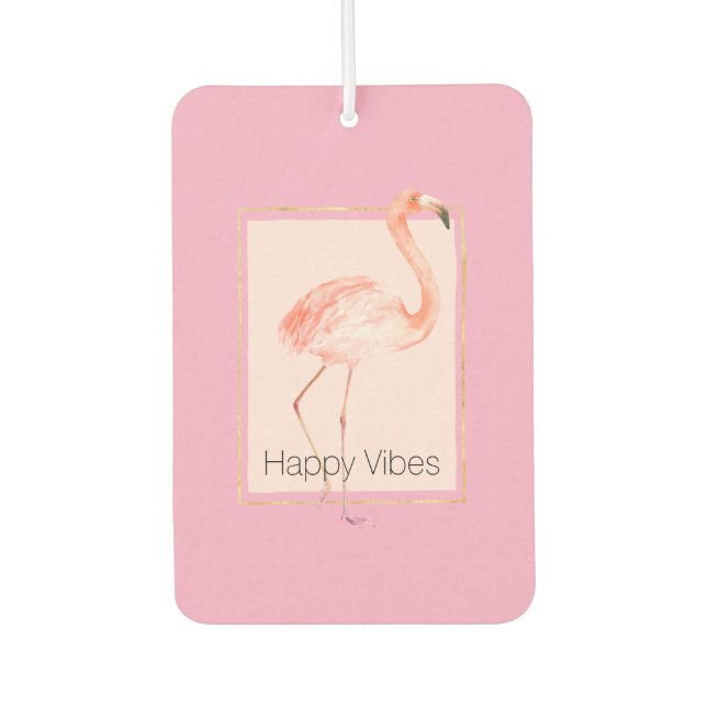 Happy Chic Pink Flamingo Autolufterfrischer (Vorderseite)