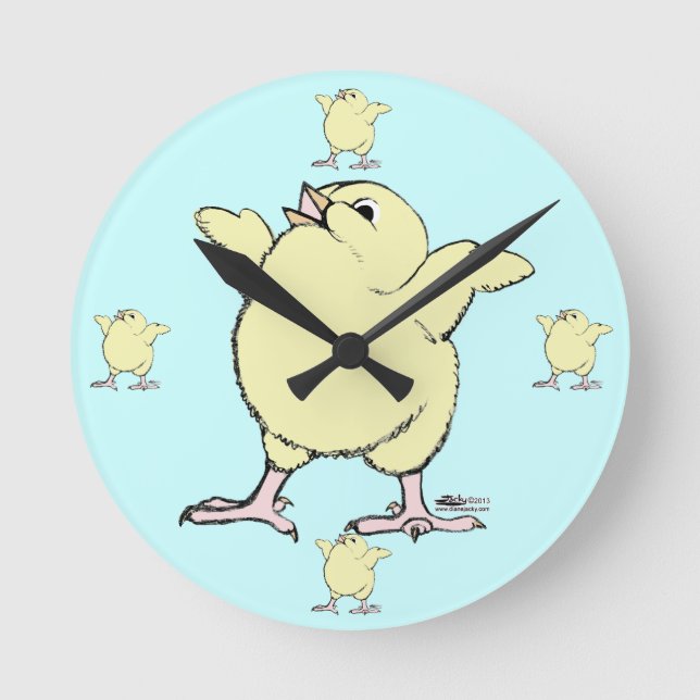 Happy Chick Runde Wanduhr (Vorderseite)