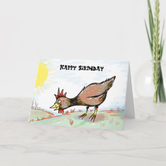 Happy Chicken Birthday Card Karte