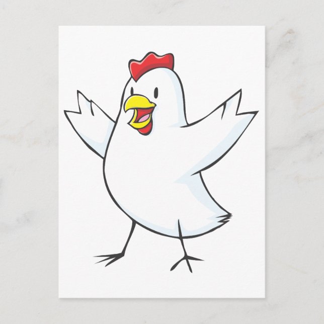 Happy Chicken Hen Cartoon Postkarte (Vorderseite)