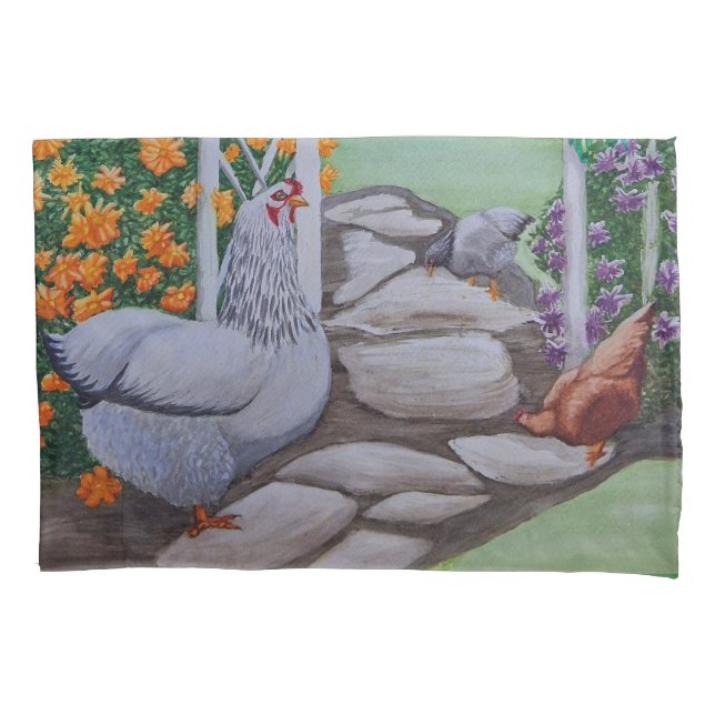 Happy Chicken Park Kissenbezug (Vorderseite)