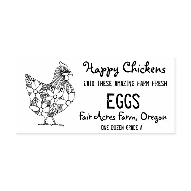 Happy Chickens Ei Carton Briefmarke Gummistempel (Prägung)