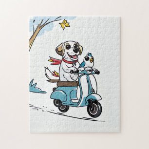 Happy Chien Scooter Aventure Puzzle