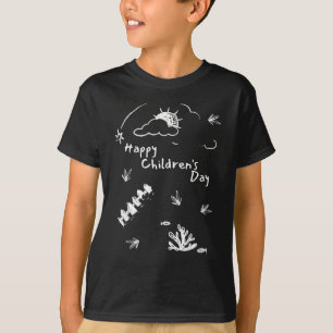 Happy Children's Day Black T - Shirt Graphic T-Shi