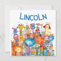 Happy Children's zeichnend Landtiere