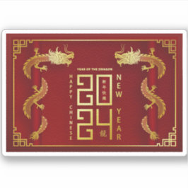 Happy China neues Jahr 2024 Lunar Jahr 2024 Aufkleber