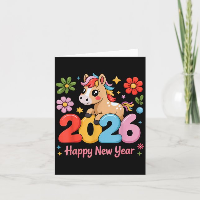 Happy Chinese Lunar New Year 2026 Year Of The Fire Karte (Vorderseite)
