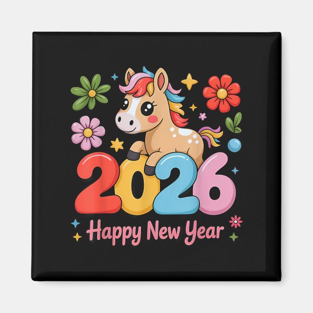 Happy Chinese Lunar New Year 2026 Year Of The Fire Magnet (Vorne)