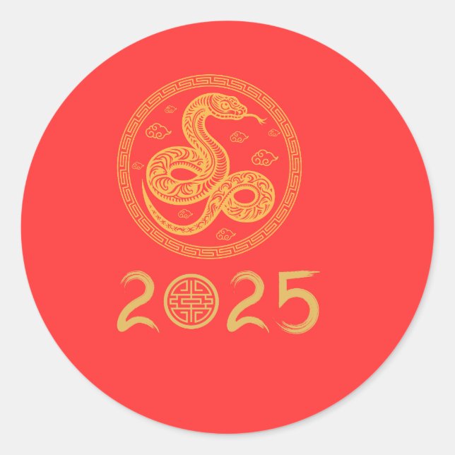 Happy Chinese Lunar New Year Snake 2025 Sticker (Vorderseite)