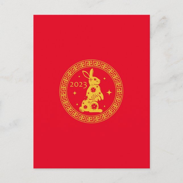 Happy Chinese New Year 2023 Rabbit Postkarte (Vorderseite)