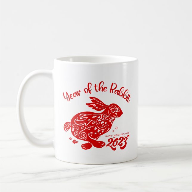 Happy Chinese New Year 2023, Year of the Rabbit Kaffeetasse (Links)