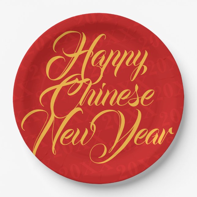 Happy Chinese New Year 20XX Pappteller (Vorderseite)