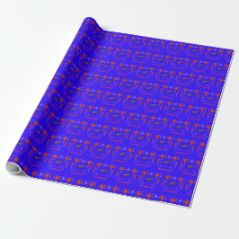 Happy Chinese new year blue Geschenkpapier