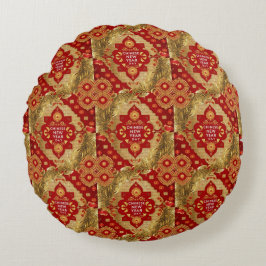Happy Chinese New Year Moderne Asian Muster Rundes Kissen