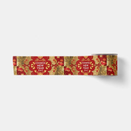 Happy Chinese New Year Moderne Asian Muster Satinband