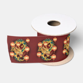 Happy Chinese New Year Moderne Asian Muster Satinband