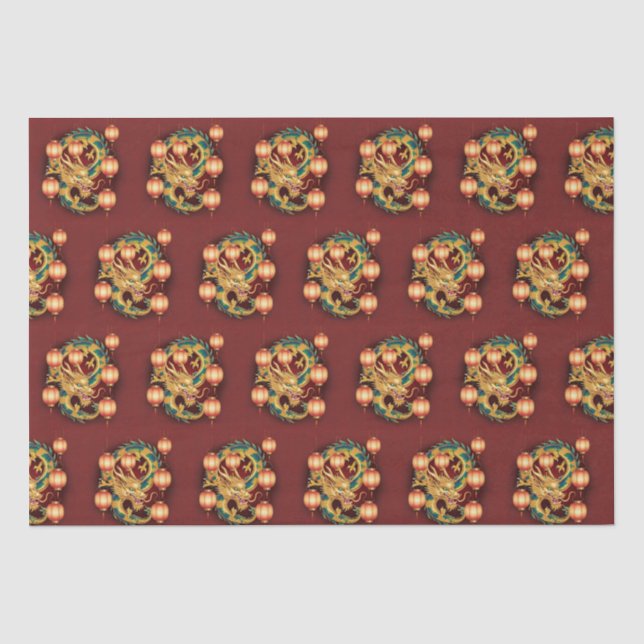 Happy Chinese New Year Moderne Asian Muster Seidenpapier (Vorderseite)