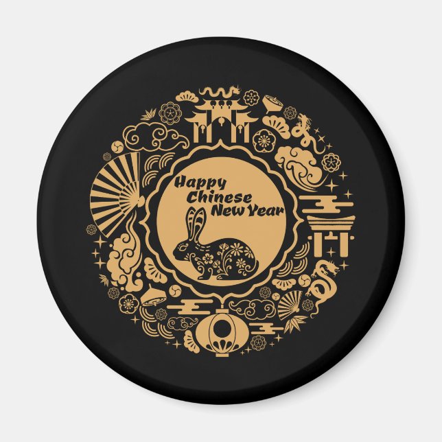 Happy Chinese New Year of the Rabbit Magnet (Vorne)