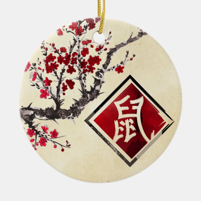 Happy Chinese New Year of the Rat - 2020 Keramik Ornament (Vorne)