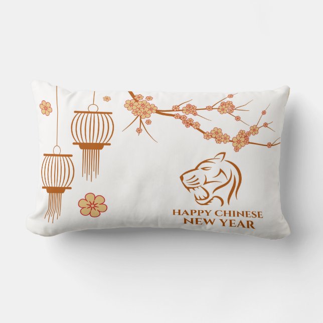 Happy Chinese New Year (Tiger) Lendenkissen (Vorderseite)