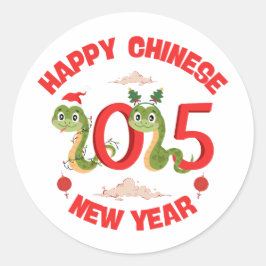 Happy Chinesisch Neujahr 2025 Jahr der Schlange Runder Aufkleber