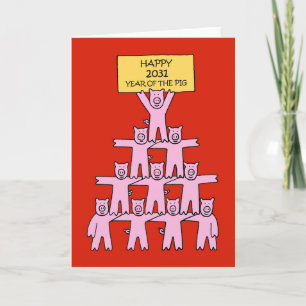 Happy Chinesisch Neujahr des Schweins 2031 Karte