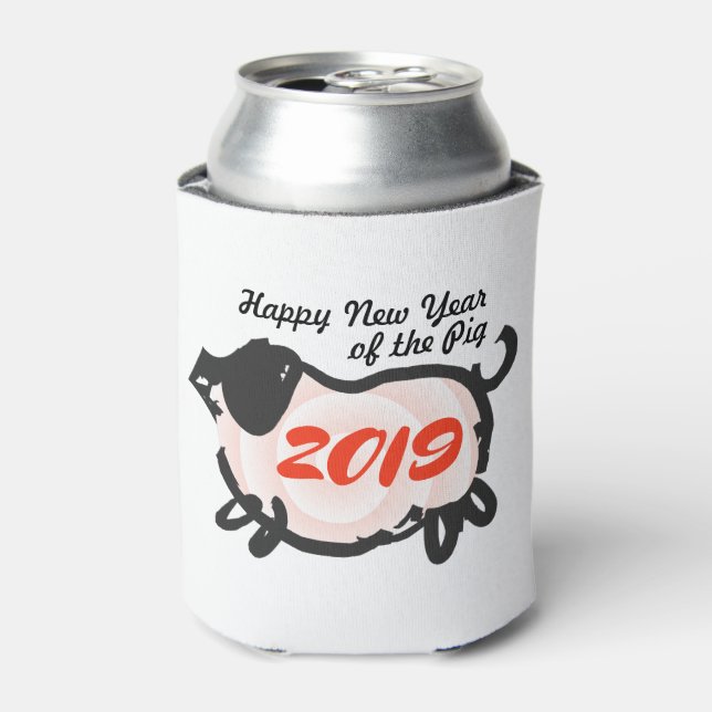Happy Chinesisch Neujahr des Schweins kann kühler Dosenkühler (Kanne Vorderseite)